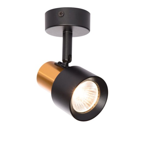 Kinkiet lampa pojedyncza GU10 KATIA I ruchoma czarno-złota_1