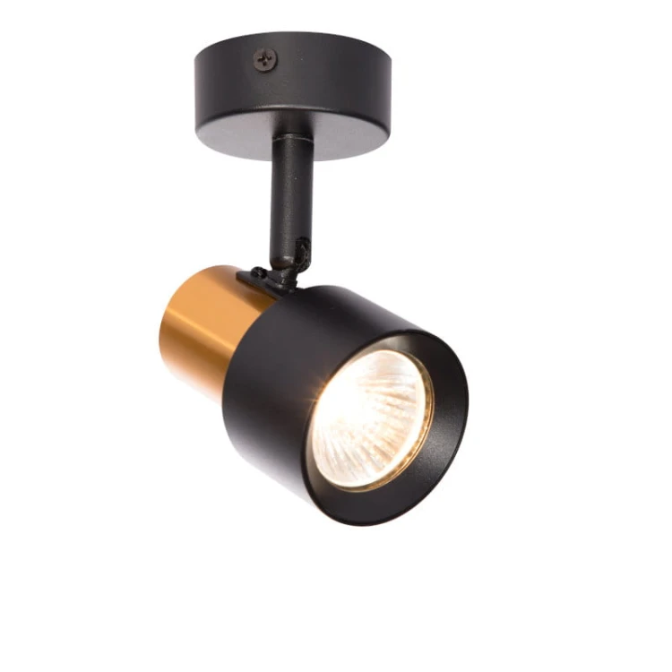 Kinkiet lampa pojedyncza GU10 KATIA I ruchoma czarno-złota_1