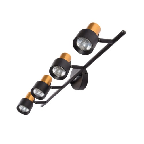 Kinkiet lampa czteropunktowa GU10 KATIA IV ruchoma czarno-złota