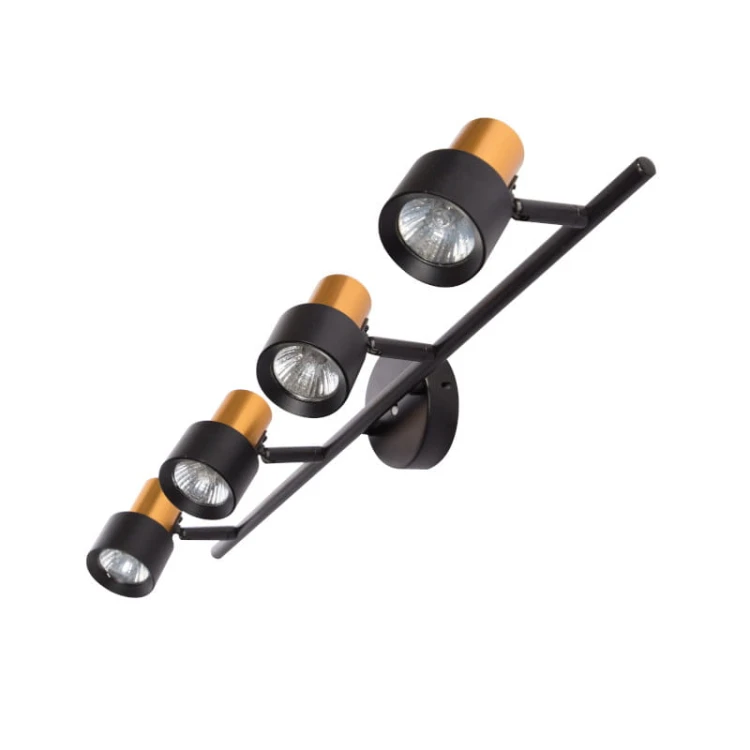 Kinkiet lampa czteropunktowa GU10 KATIA IV ruchoma czarno-złota