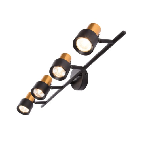 Kinkiet lampa czteropunktowa GU10 KATIA IV ruchoma czarno-złota_1