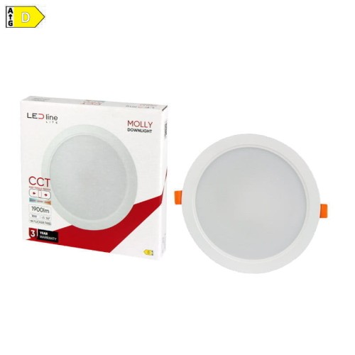 Panel podtynkowy plafon sufitowy okrągły 18W 230V CCT biały ciepły-zimny