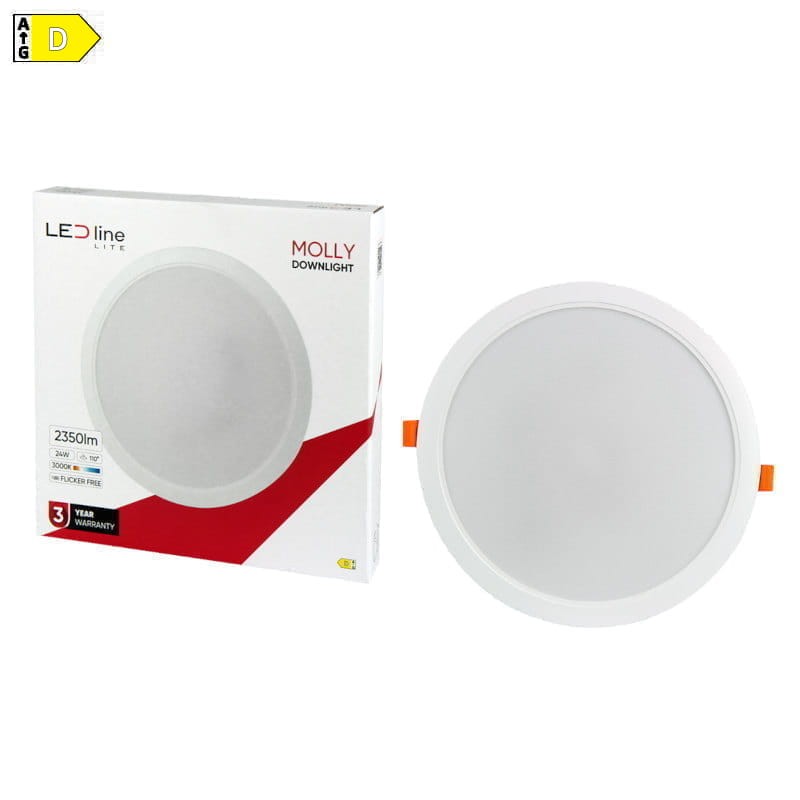 Panel podtynkowy plafon sufitowy okrągły 24W 230V biały ciepły