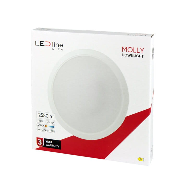 Panel podtynkowy plafon sufitowy okrągły 24W 230V biały neutralny_3
