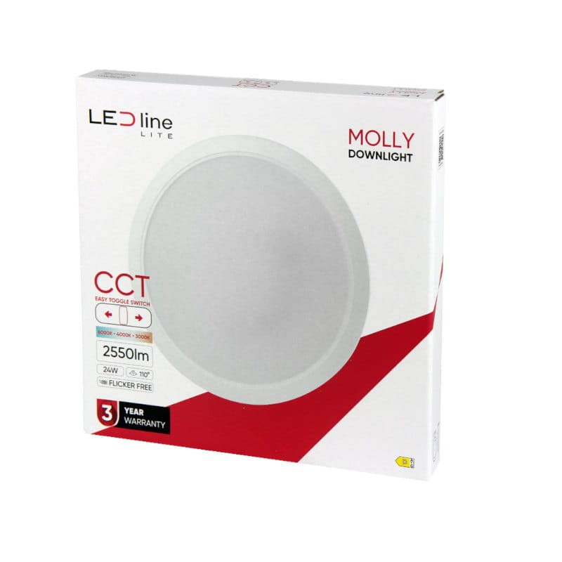 Panel podtynkowy plafon sufitowy okrągły 24W 230V CCT biały ciepły-zimny_4