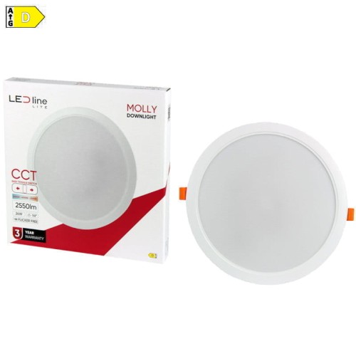 Panel podtynkowy plafon sufitowy okrągły 24W 230V CCT biały ciepły-zimny