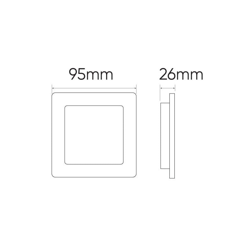 Panel podtynkowy plafon sufitowy kwadratowy 5W 230V biały ciepły_4