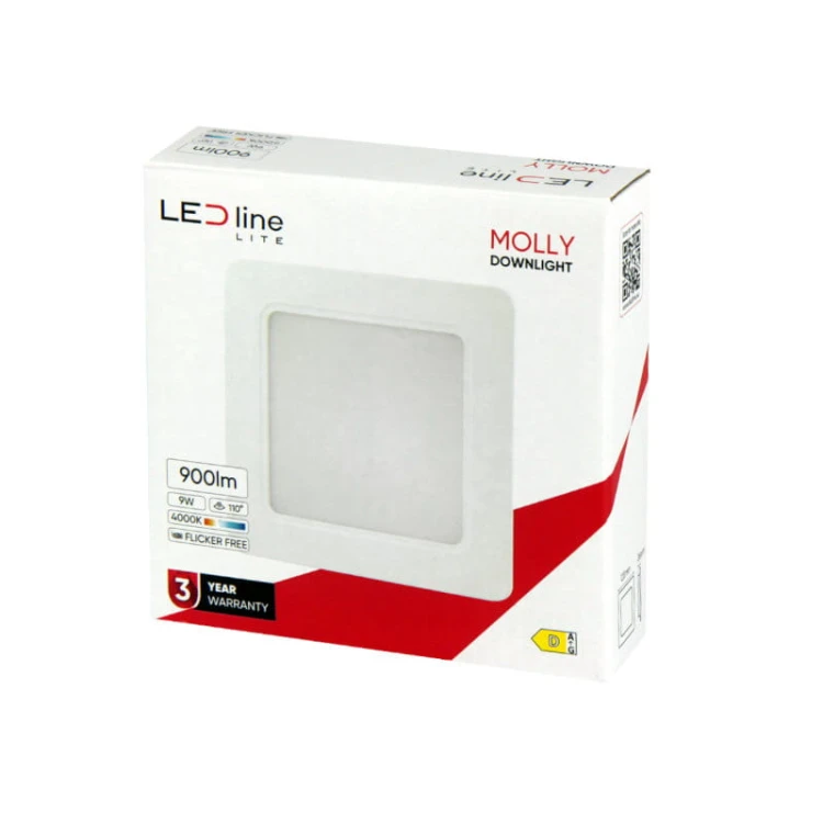 Panel podtynkowy plafon sufitowy kwadratowy 9W 230V biały neutralny_3