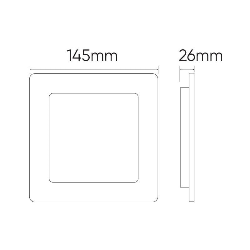 Panel podtynkowy plafon sufitowy kwadratowy 12W 230V biały ciepły_4