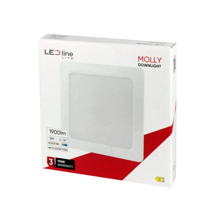 Panel podtynkowy plafon sufitowy kwadratowy 18W 230V biały neutralny_3