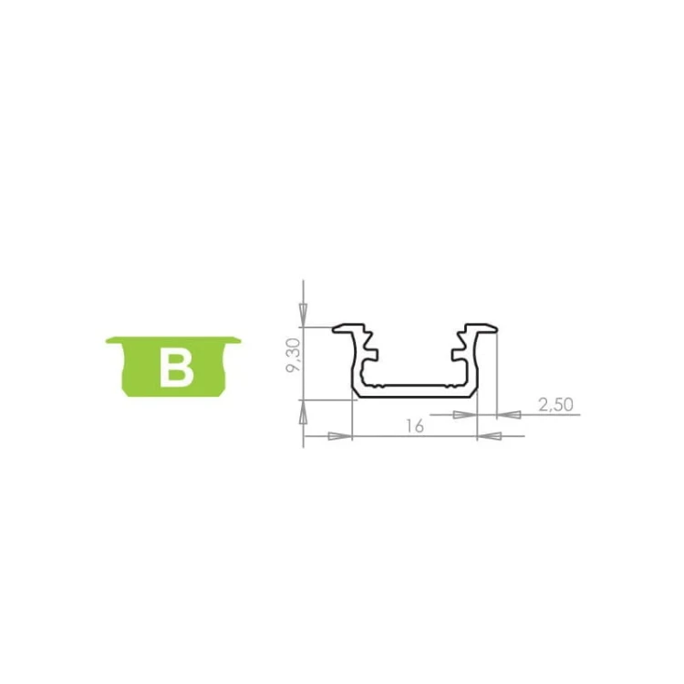 Profil wpuszczany B wymiary