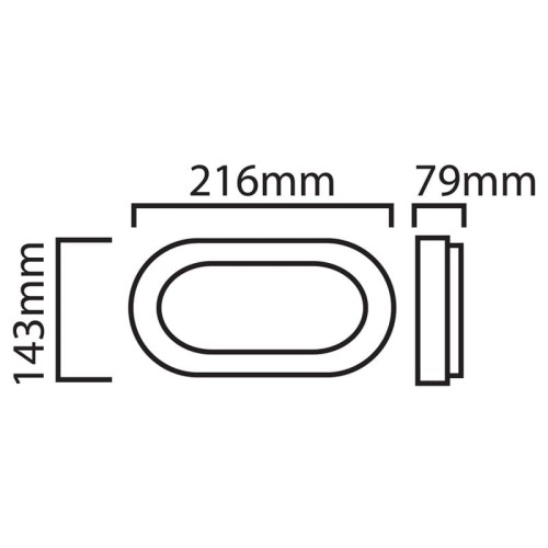 Oprawa kanałowa Plafon LEDOM BULKHEAD 12W 840lm 220-240V 4000K IP54 wymiary