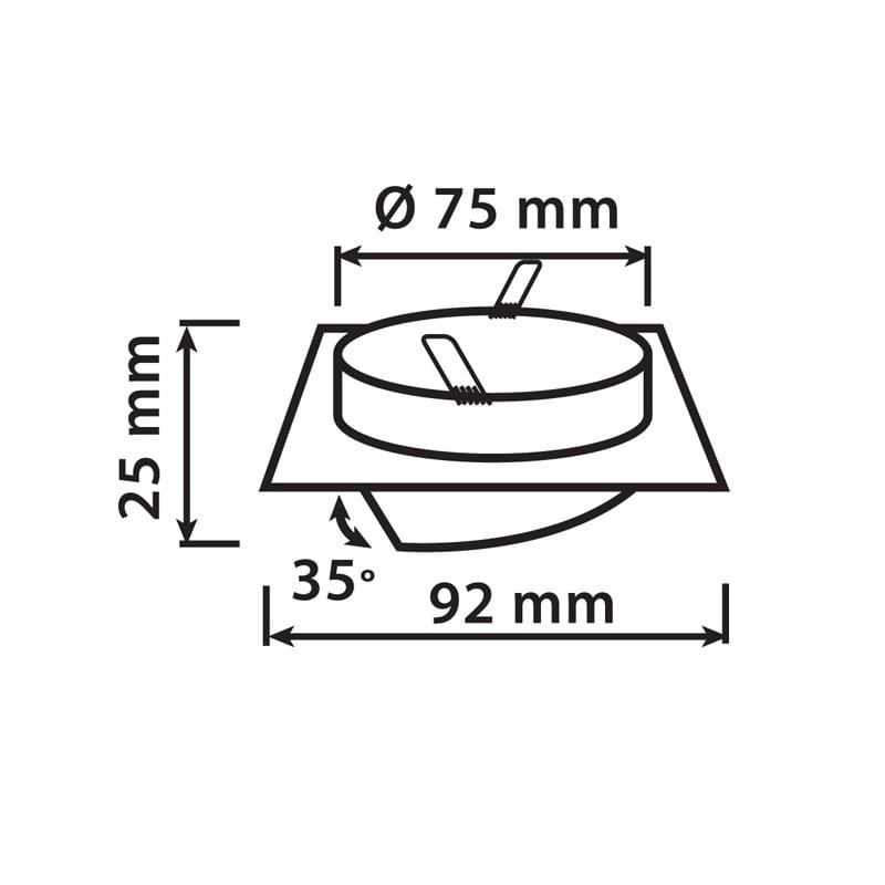 Oprawa kwadratowa ruchoma, aluminium - czarna szczotkowana wymiar