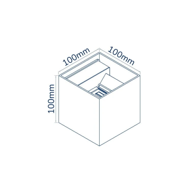 Kinkiet zewnętrzny LED 2x3W 3000K IP54 szary CUBE_4.jpg