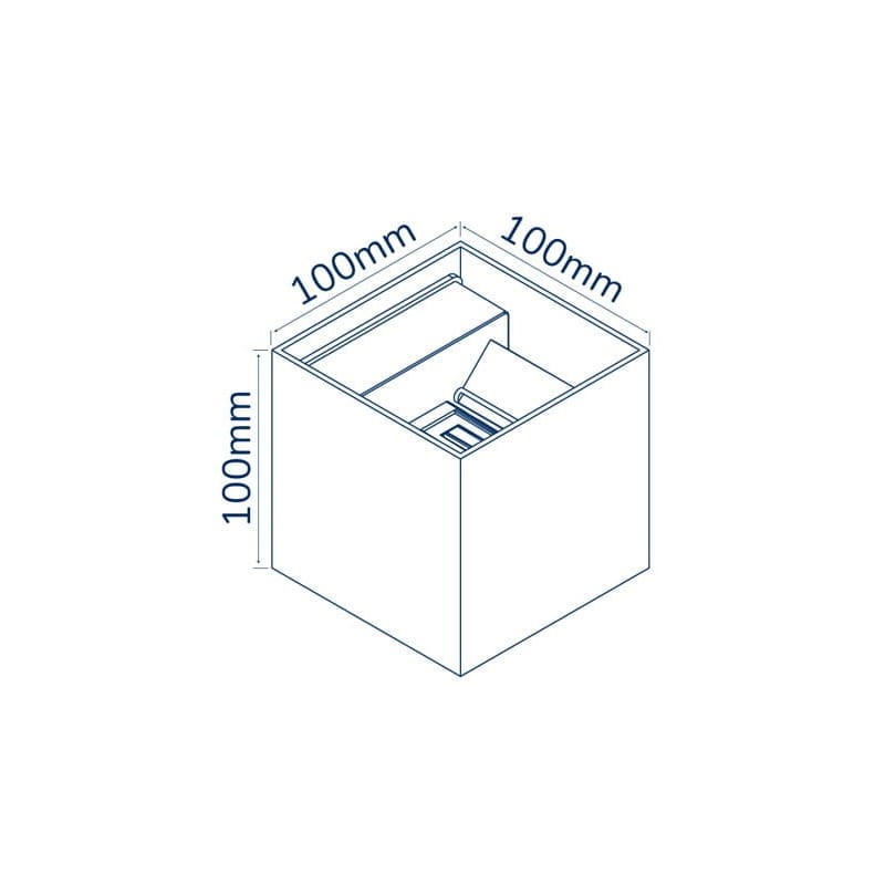 Kinkiet zewnętrzny LED 2x3W 3000K IP54 szary CUBE_4.jpg