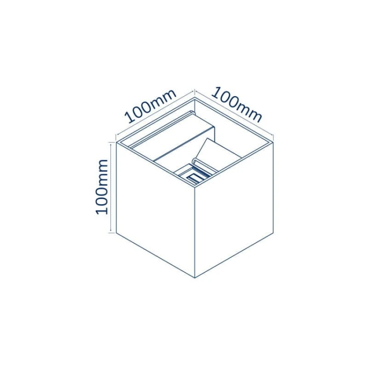 Kinkiet zewnętrzny LED 2x3W 4000K IP54 LEDOM biały CUBE wymiary