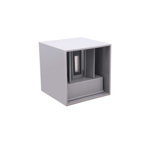 Kinkiet zewnętrzny LED 2x3W 4000K IP54 LEDOM szary