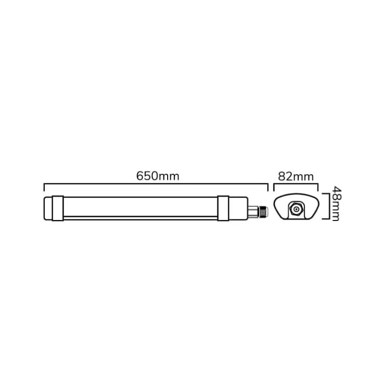 Lampa LED TRI-PROOF IP65 30W 3600lm hermetyczna 185-265V AC 4000K biała dzienna LEDOM wymiary