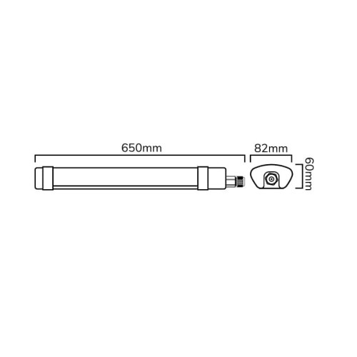 Lampa LED TRI-PROOF IP65 30W 3600lm hermetyczna 185-265V AC 4000K biała dzienna LEDOM wymiary