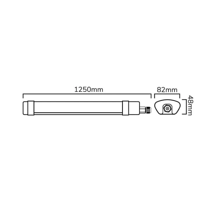 Lampa LED TRI-PROOF IP65 40W 4800lm hermetyczna 185-265V AC 4000K biała dzienna LEDOM wymiary