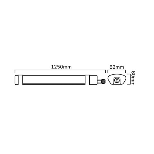 Lampa LED TRI-PROOF IP65 40W 4800lm hermetyczna 185-265V AC 4000K biała dzienna LEDOM wymiary