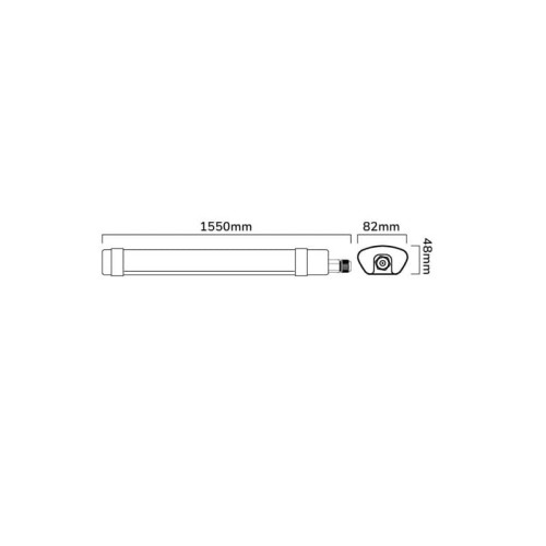 Lampa LED TRI-PROOF IP65 70W 8400lm hermetyczna 185-265V AC 4000K biała dzienna LEDOM wymiary