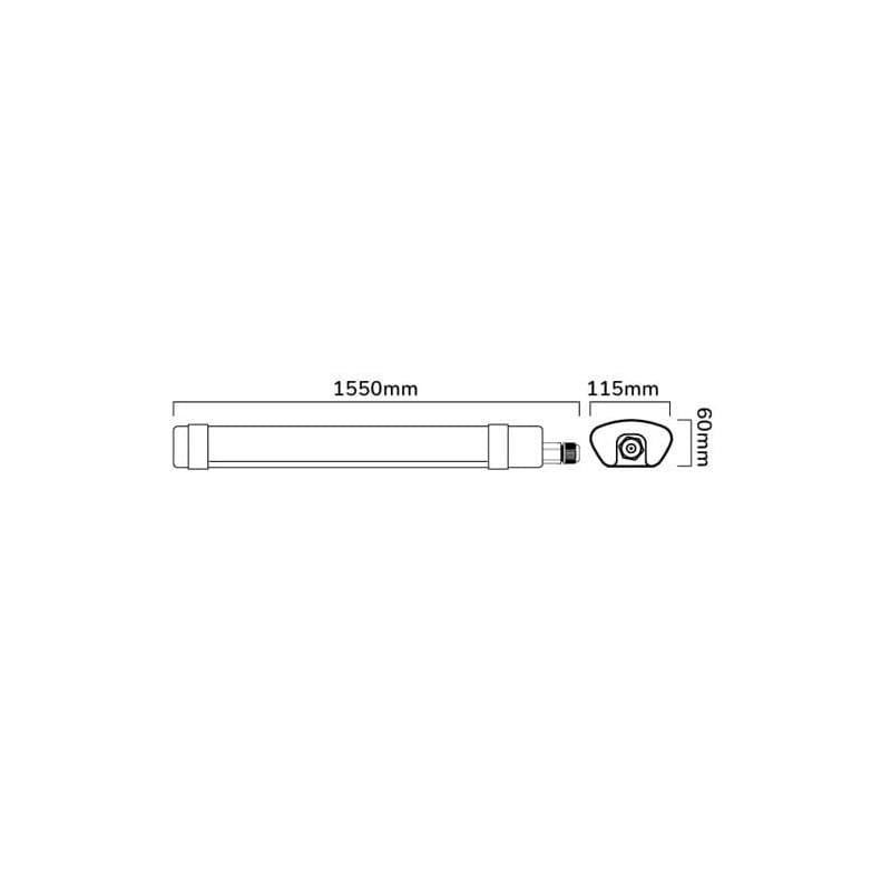 Lampa LED TRI-PROOF IP65 90W 10800lm hermetyczna 185-265V AC 4000K biała dzienna LEDOM wymiary