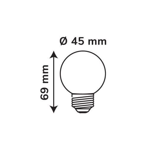 Żarówka LED LEDOM E27 G45 1W 80lm biała ciepła 3000K_2