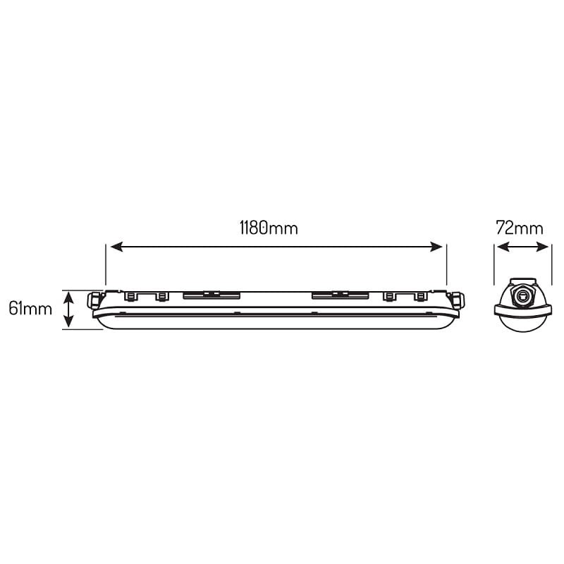 lampa tri-proof 40W wymiary