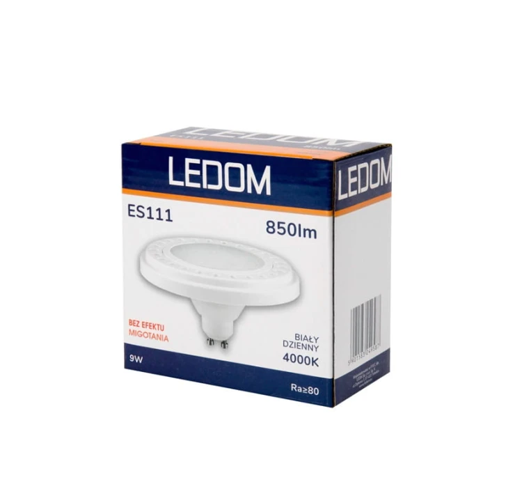 Żarówka LED LEDOM GU10 ES111 9W biała dzienna 120° - białe opakowanie