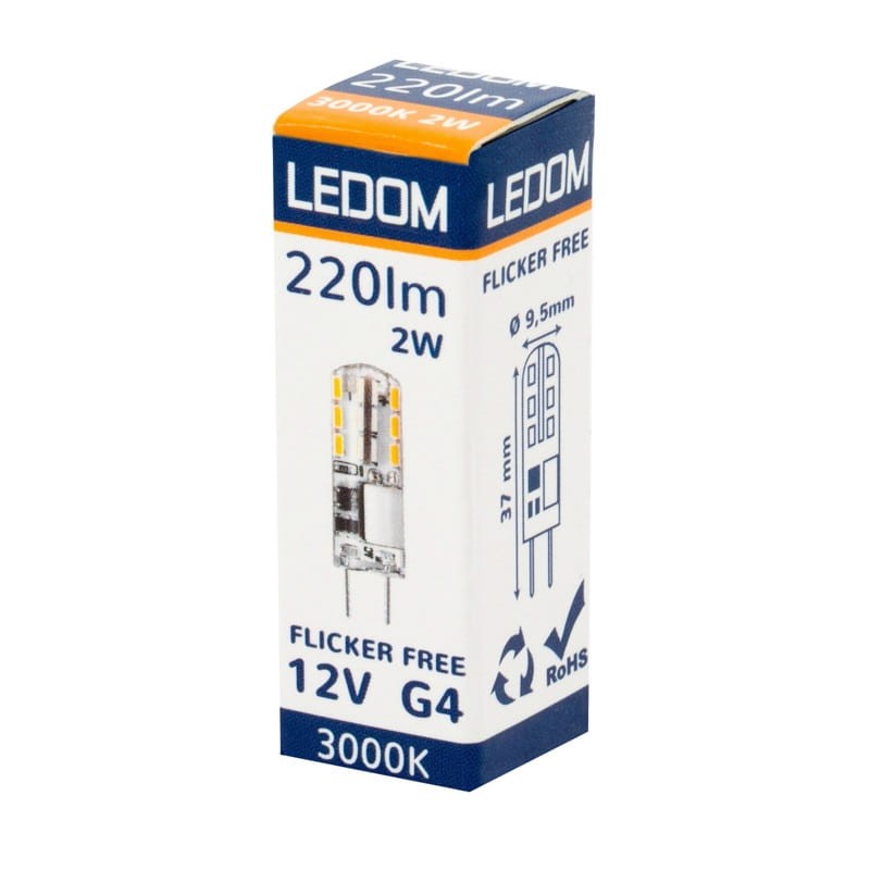 żarówka LED G4 2W 12V w silikonie  biała ciepła_4
