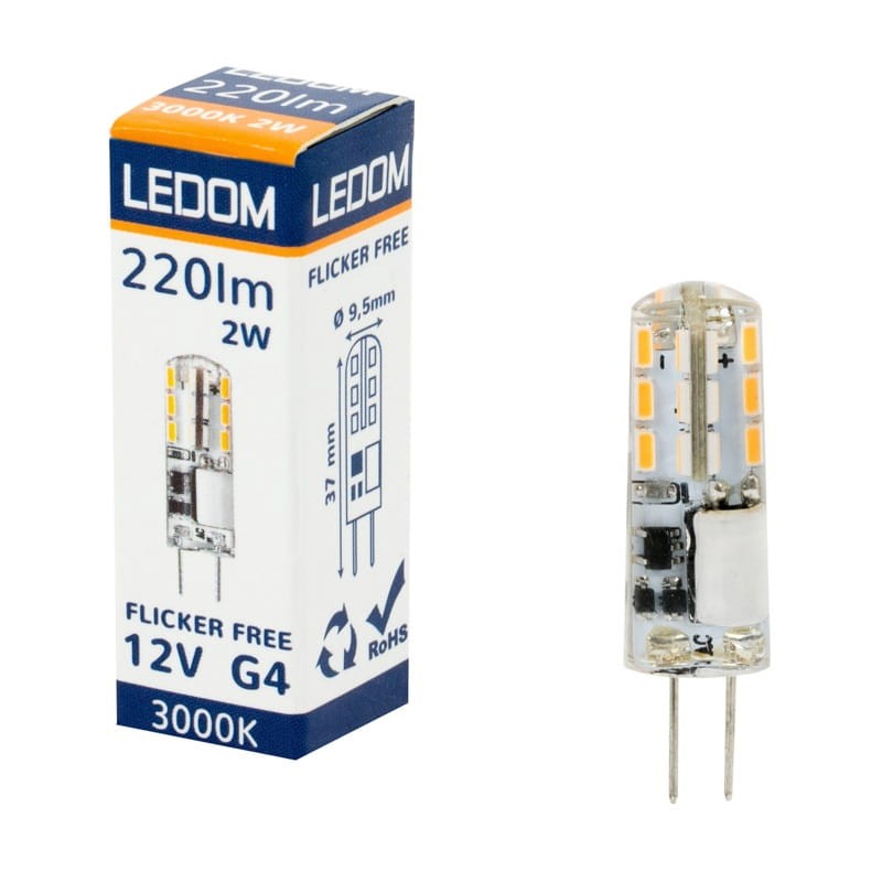 żarówka LED G4 2W 12V w silikonie  biała ciepła_3