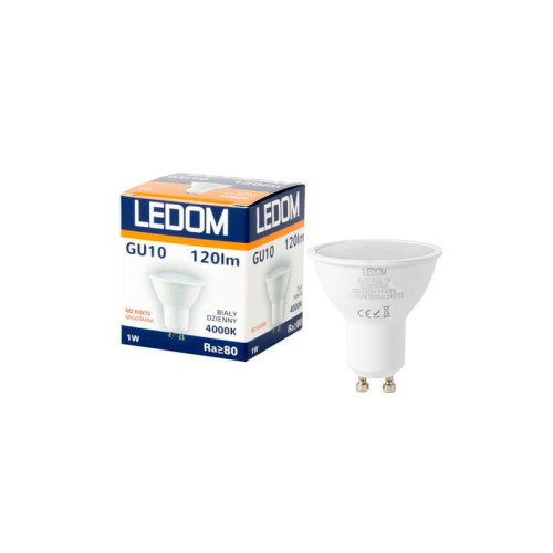 Żarówka LED LEDOM GU10 1W biała neutralna z opakowaniem