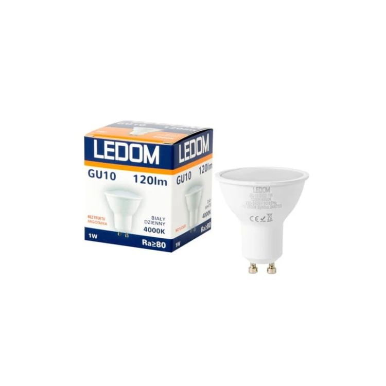 Żarówka LED LEDOM GU10 1W biała neutralna z opakowaniem