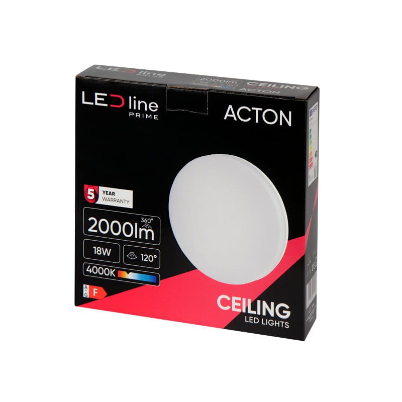 pudełko Plafon lampa LED 18W IP54 4000K ścienna, sufitowa, korytarzowa ACTON okrągła