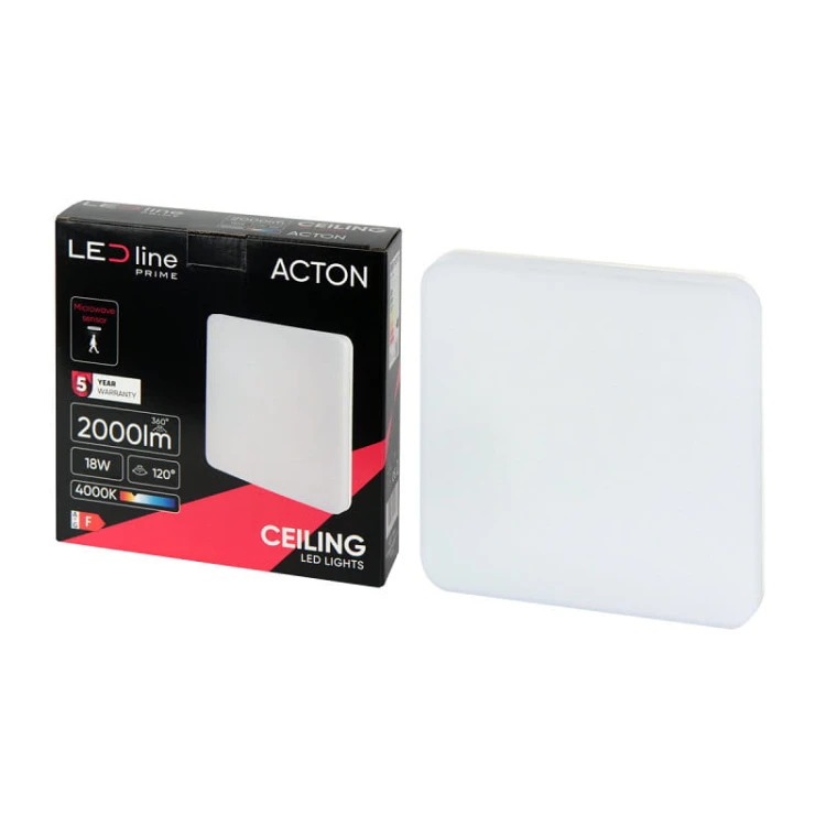 pudełko i lampa Plafon lampa LED 18W IP54 4000K z czujnikiem