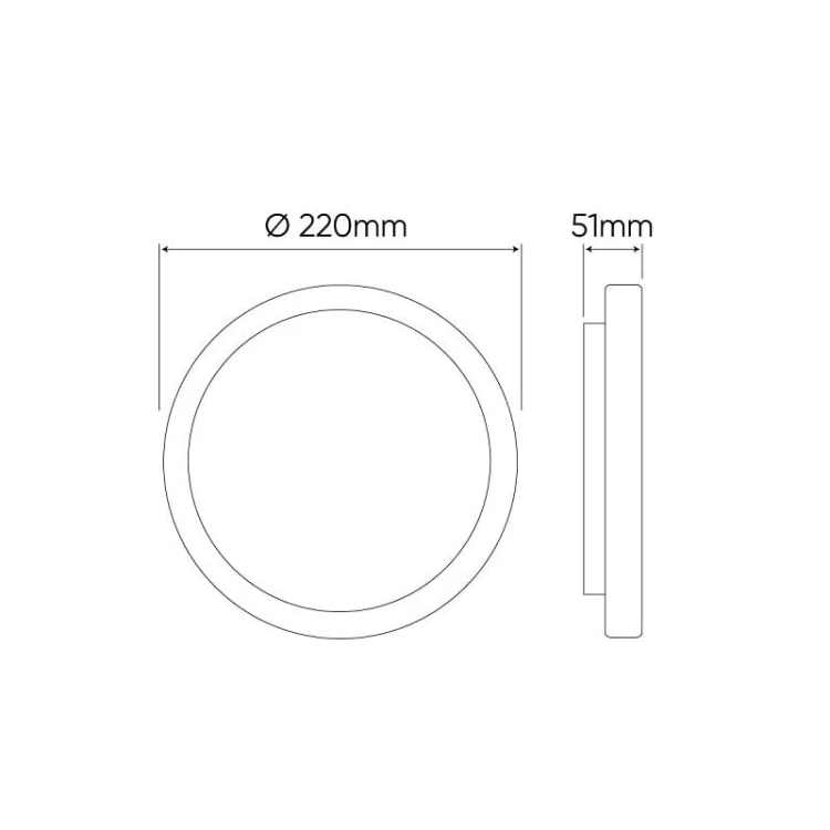 wymiary Plafon lampa LED 18W IP54 4000K z czujnikiem