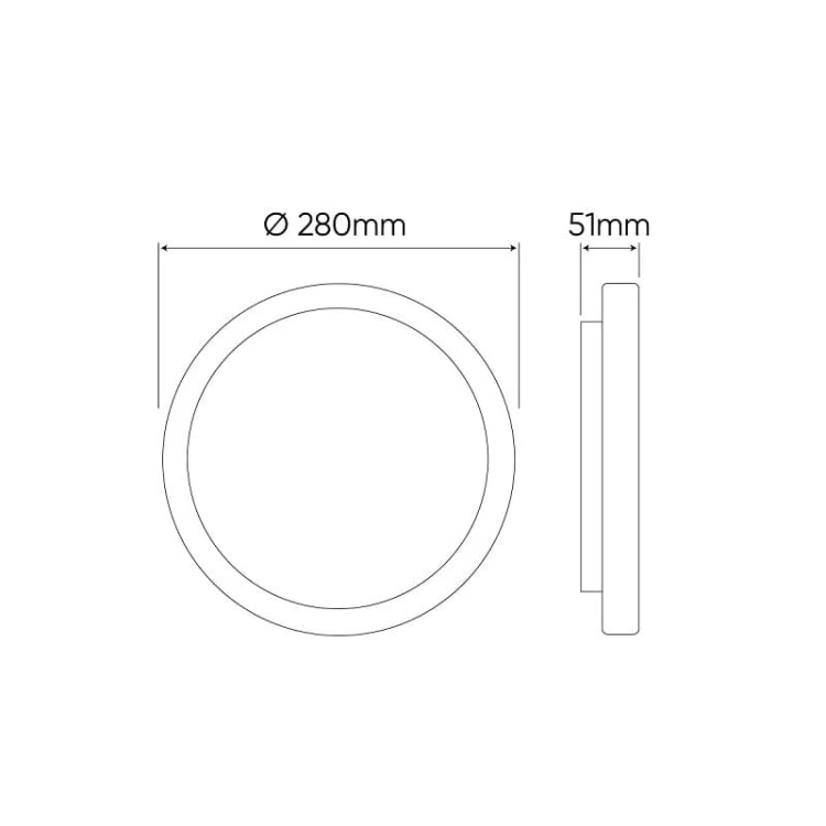 wymiary Plafon lampa LED 24W IP54 4000K z czujnikiem