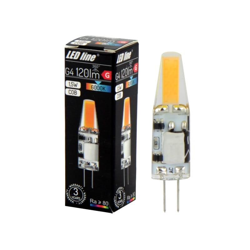 Żarówka LED LEDline mini G4 COB 1,5W 12V biała zimna 6000K_2