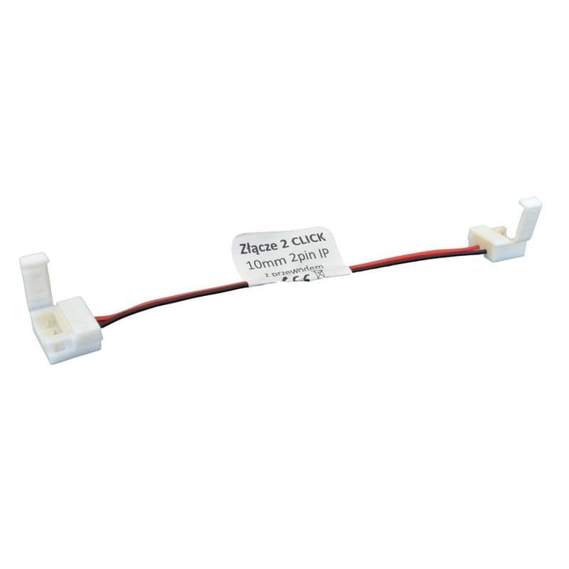 Złączka podwójna do taśm LED w silikonie 10mm z przewodem