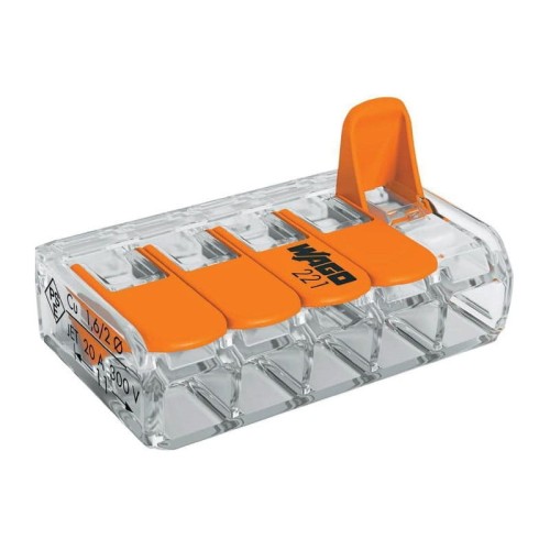 Szybkozłączka WAGO uniwersalna 5 x 0,2-4 mm2 z dźwigniami zwalniającymi 221-415