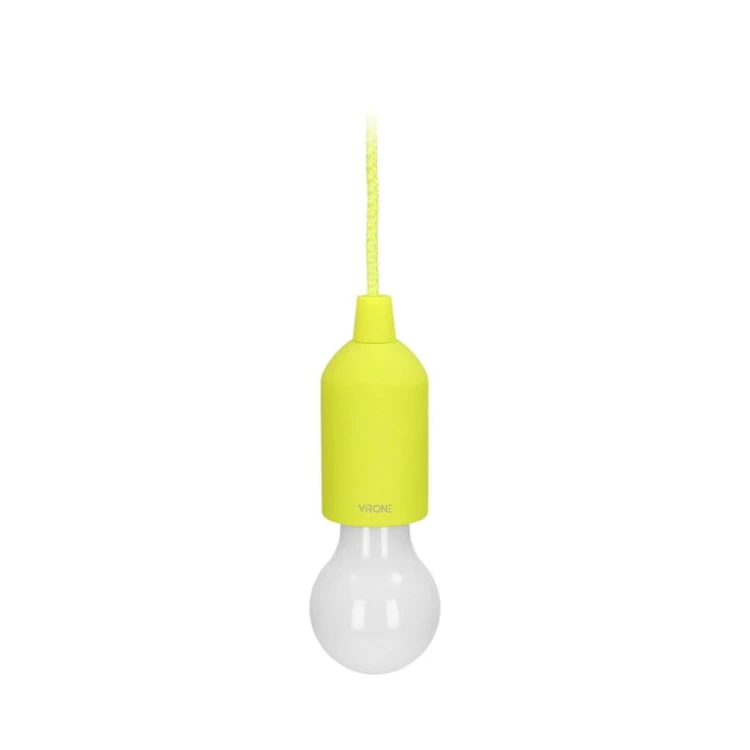Lampka nocna przenośna wisząca na sznurku 3xAAA limonkowa