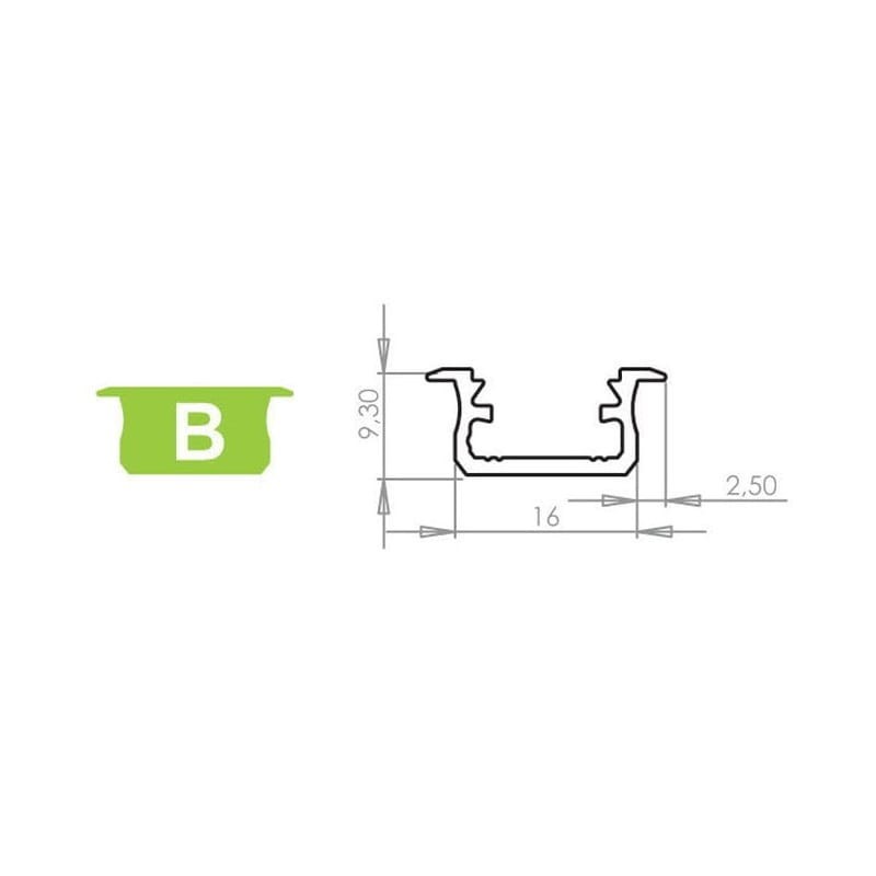 PROFIL typ B 2 m wpuszczany  wymiar