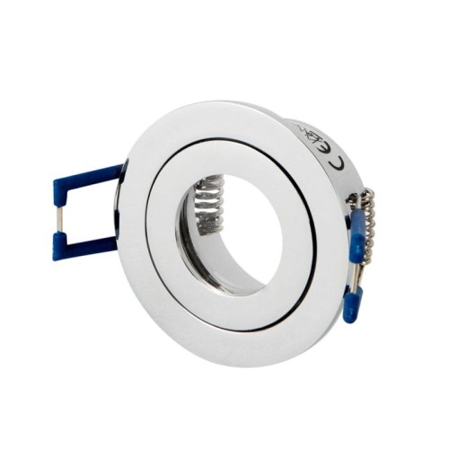 Oprawa sufitowa wodoodporna MR11 chrom okrągła  stała odlew  aluminium