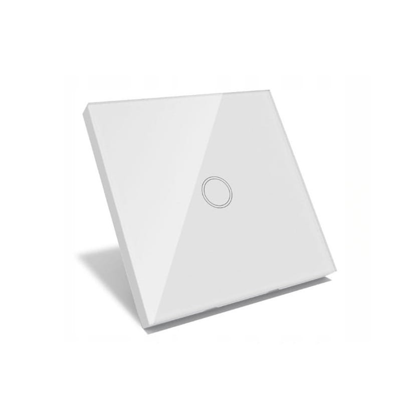 Włącznik dotykowy  szklany pojedynczy 1GW biały