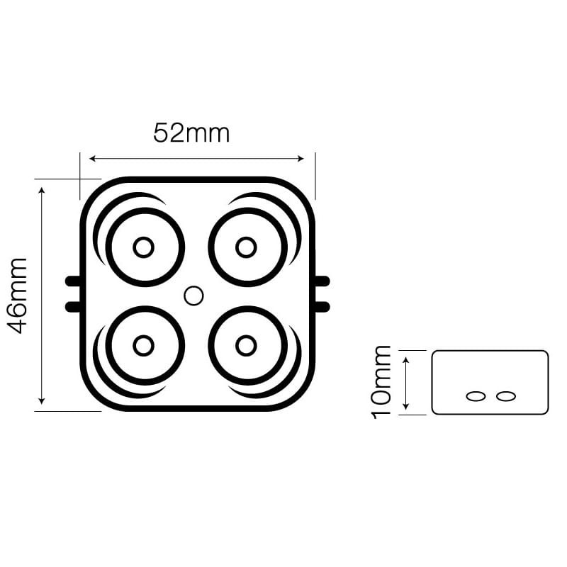 Moduł LED  OSRAM 12V 3W 6000-6500K 170° wymiary