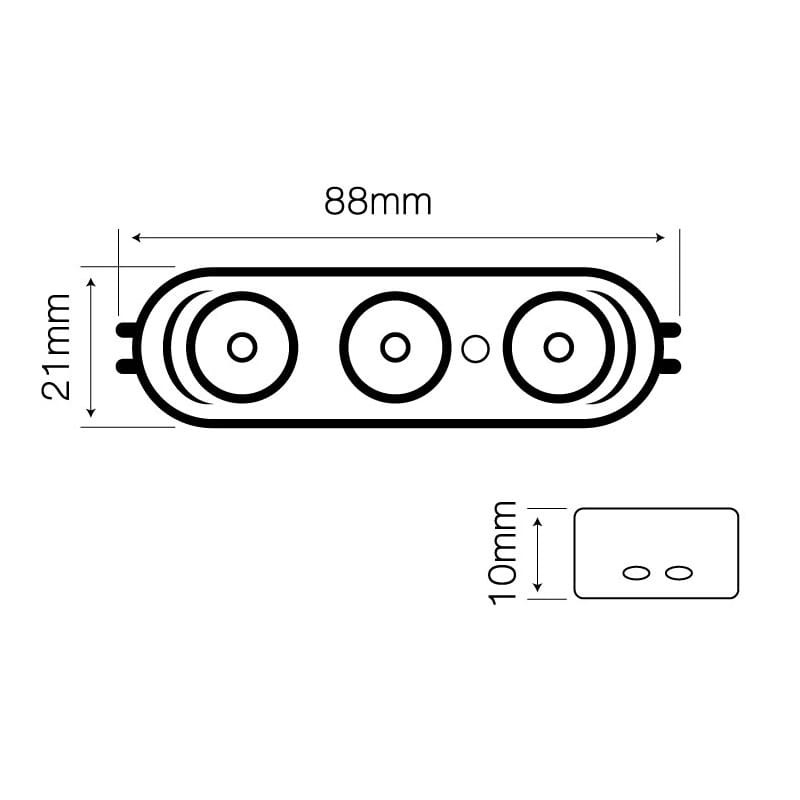Moduł LED OSRAM 12V 2,5W 6000-6500K 170° wymiary