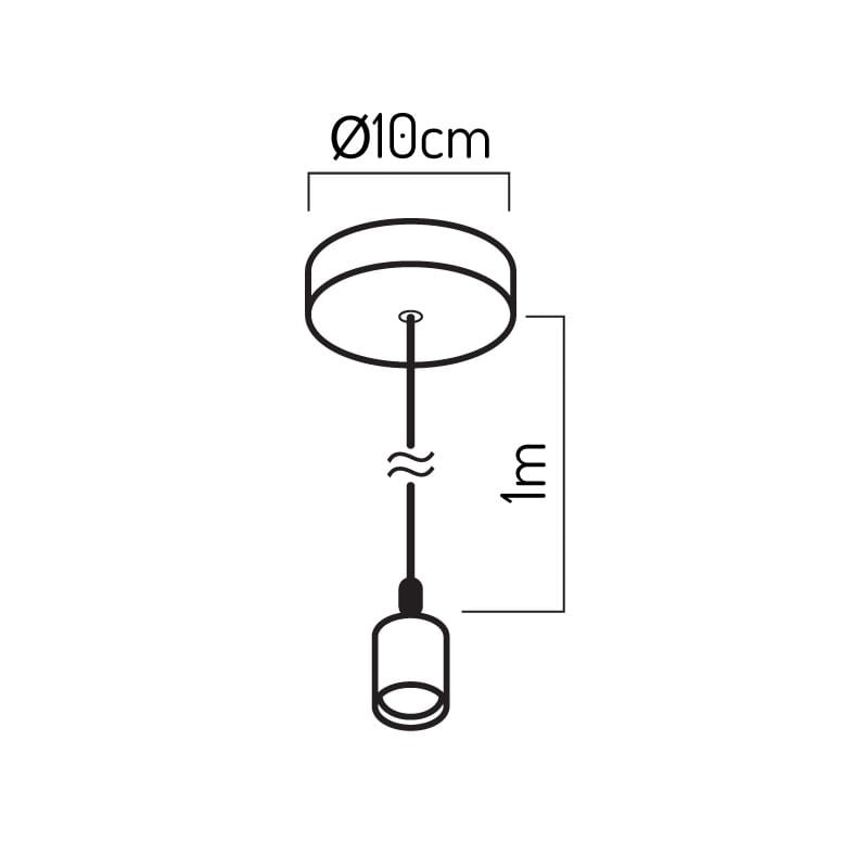 Lampa, oprawa zwieszana pojedyncza na żarówkę  E27 aluminium antyczna miedź wymiary