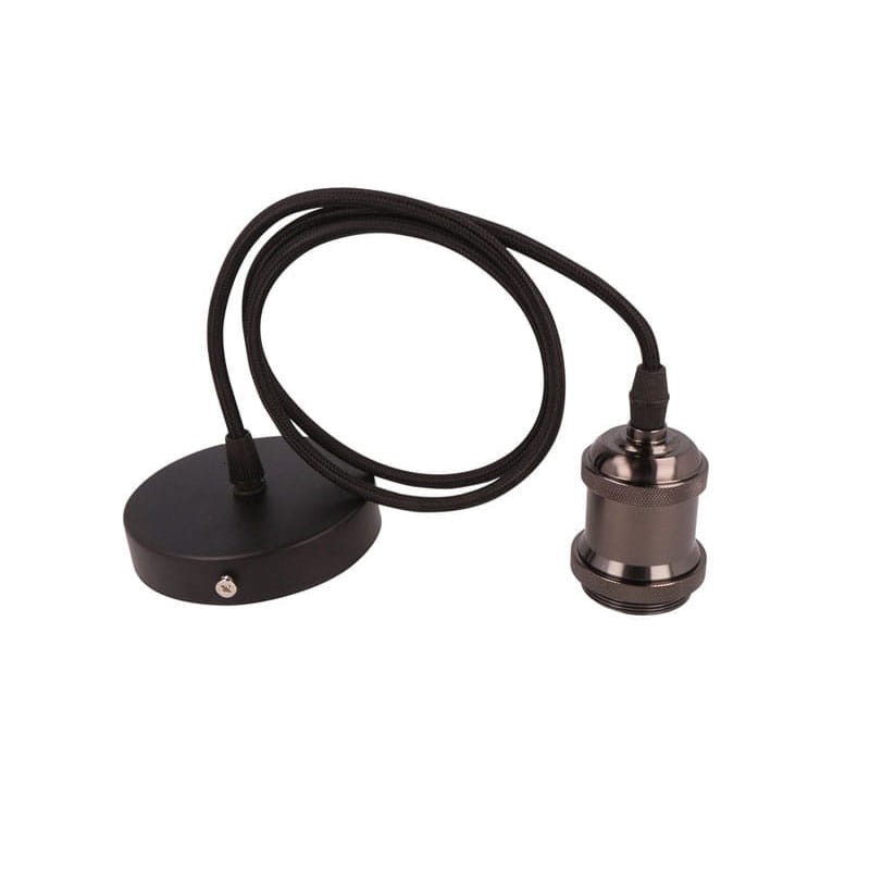 lampa zwis pojedyncza czarna na żarówkę E27