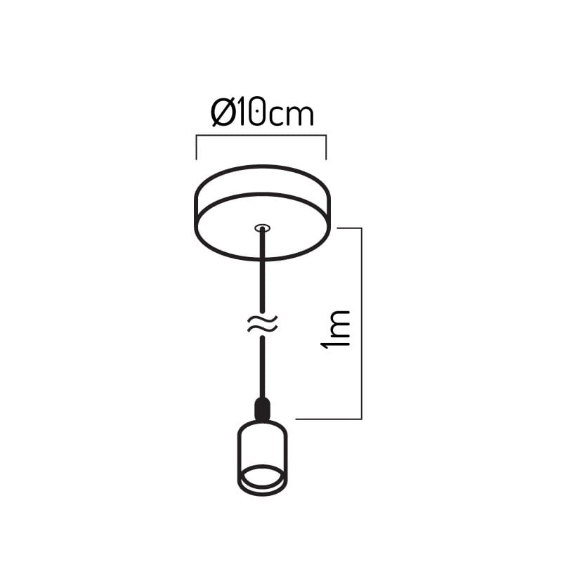 lampa zwis pojedyncza czarna na żarówkę E27 retro_2